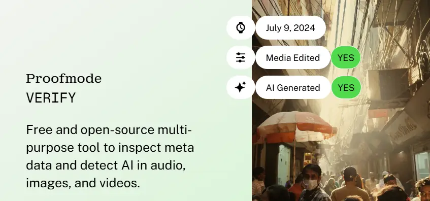 Capture d'écran de l'application ProofMode